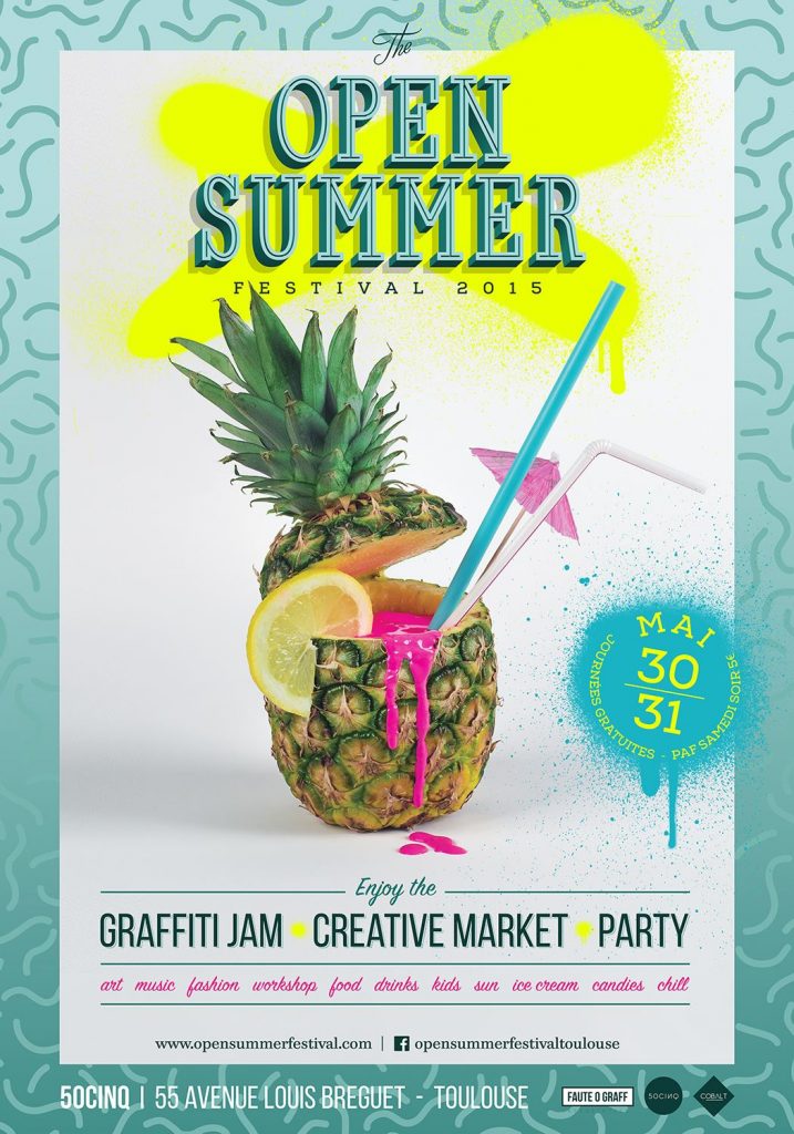 30-31 mai 2015, 11h-19h30 : 4ème édition du Graffiti Jam : réalisation de fresquesCreative Market : stands de créateurs avec restauration & buvette