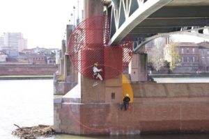 Georges Rousse habille le Pont Saint-Pierre de Toulouse
